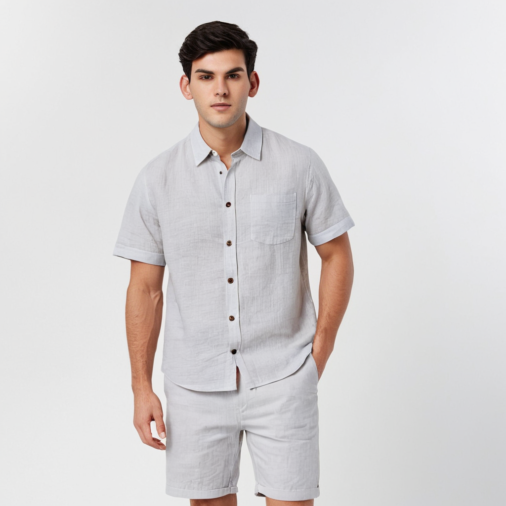 Linen shirt and shorts