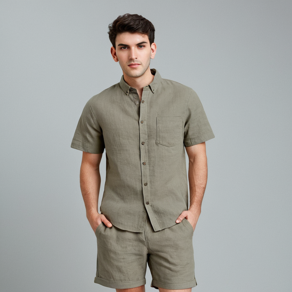 Linen shirt and shorts