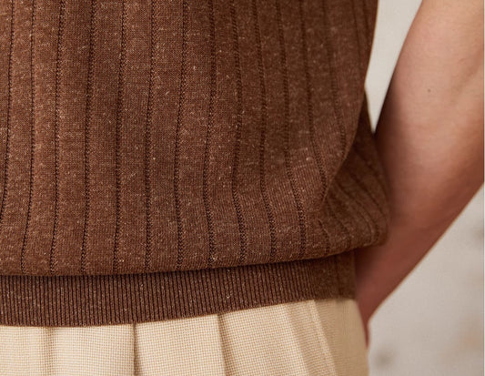 Ribbed polo shirt